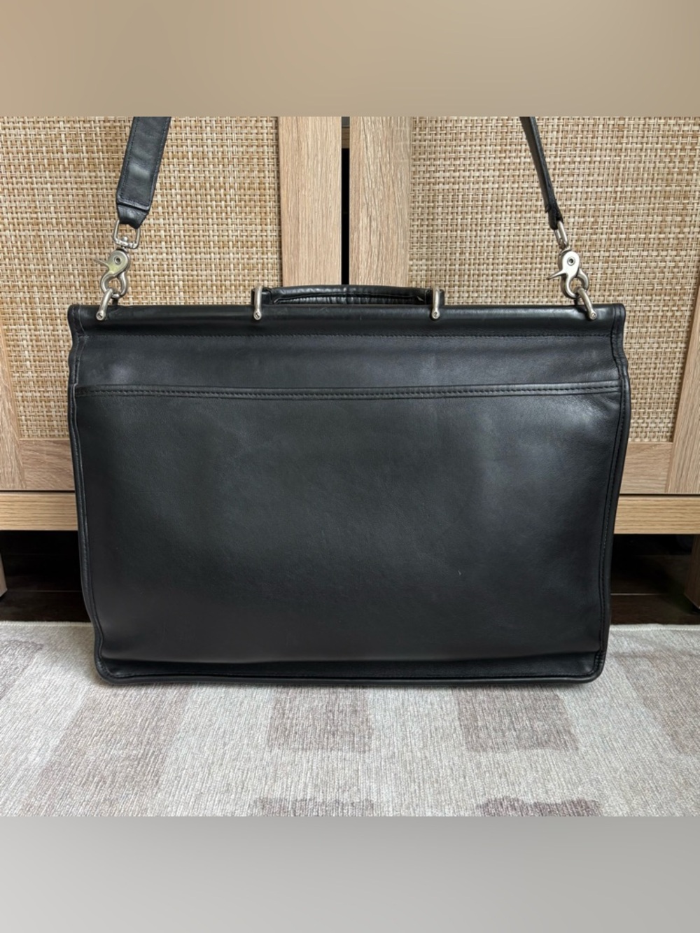 COACH Vintage Beekman Briefcase Black Leather Nickel Messenger Laptop Bag 5266 - Picture 2 of 14